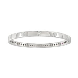 18K WHITE GOLD 1/2CT ROUND DIAMOND LADIES BANGLE