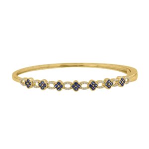18K YELLOW GOLD 1/5CT ROUND DIAMOND LADIES BANGLE