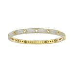 18K YELLOW GOLD 1CT ROUND DIAMOND LADIES BANGLE