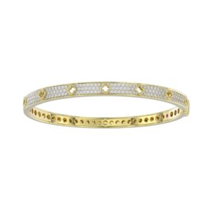 18K YELLOW GOLD 1CT ROUND DIAMOND LADIES BANGLE
