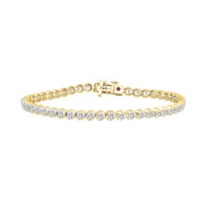 18K YELLOW GOLD 2CT ROUND DIAMOND LADIES BRACELET