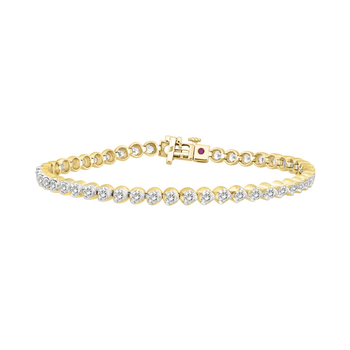 19226880_VA21822Y-1201x1201.jpg 18K YELLOW GOLD 2CT ROUND DIAMOND LADIES BRACELET - Image 1