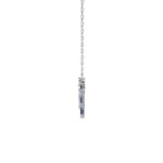 14K WHITE GOLD 1/2CT ROUND/BAGUETTE/PINK SAPPHIRE DIAMOND LADIES NECKLACE - Image 2