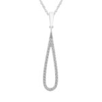 14K WHITE GOLD 1/5CT ROUND DIAMOND LADIES PENDANT WITH CHAIN