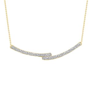14K YELLOW GOLD 1/5CT ROUND DIAMOND LADIES NECKLACE
