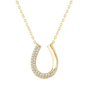 14K YELLOW GOLD 1/6CT ROUND DIAMOND LADIES NECKLACE