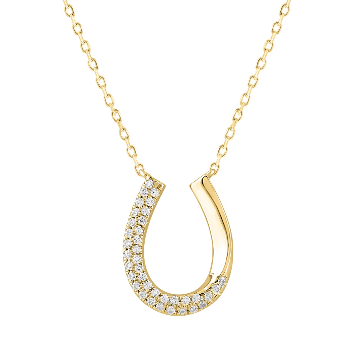 19227137_VA21511Y-14K-1201x1201.jpg 14K YELLOW GOLD 1/6CT ROUND DIAMOND LADIES NECKLACE - Image 1