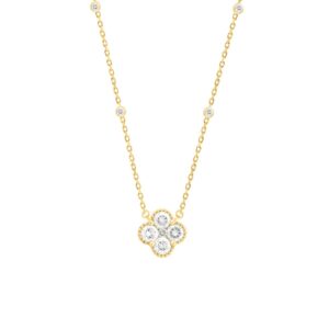 14K YELLOW GOLD 1CT ROUND DIAMOND LADIES NECKLACE