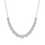 18K WHITE GOLD 1 1/2CT ROUND DIAMOND LADIES NECKLACE