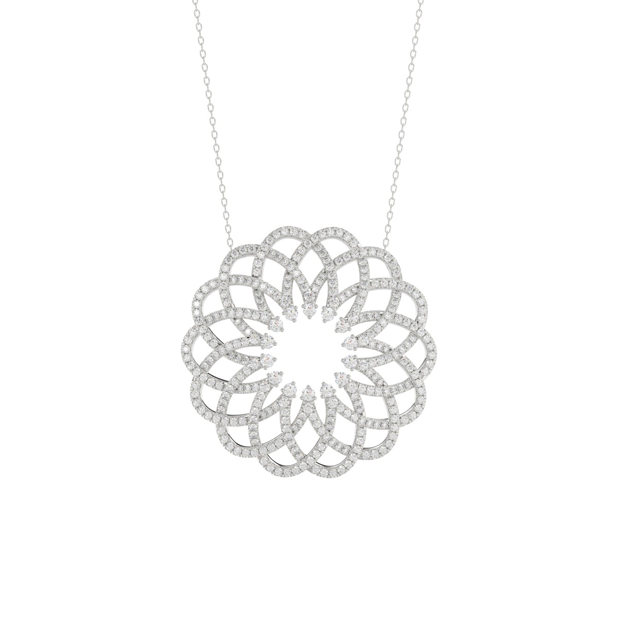 19227827_VA24863W-1201x1201.jpg 18K WHITE GOLD 1 3/4CT ROUND DIAMOND LADIES PENDANT - Image 1