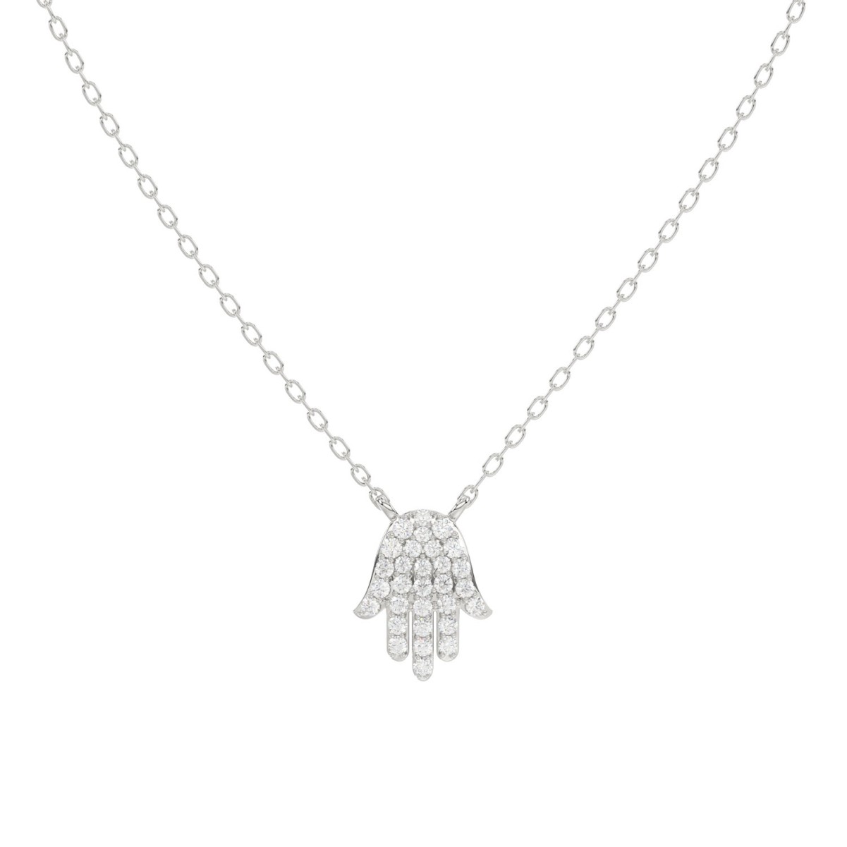19227933_VA23403W-1201x1201.jpg 18K WHITE GOLD 1/6CT ROUND DIAMOND LADIES NECKLACE - Image 1