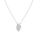 18K WHITE GOLD 1/6CT ROUND DIAMOND LADIES NECKLACE - Image 3