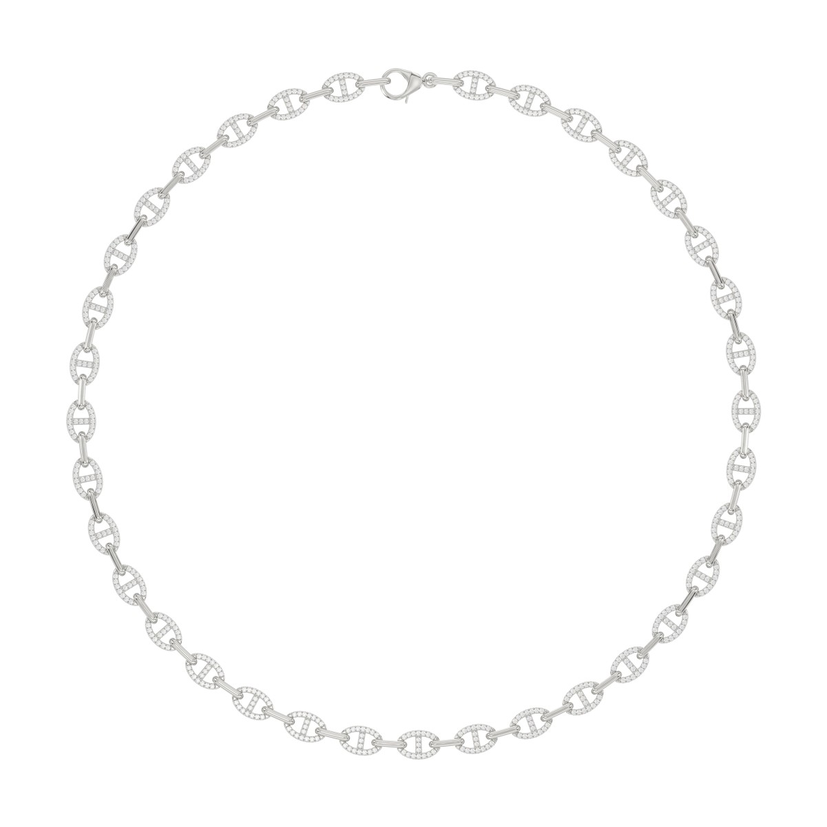19227951_VA17645W-1201x1201.jpg 18K WHITE GOLD 1CT ROUND DIAMOND LADIES NECKLACE - Image 1
