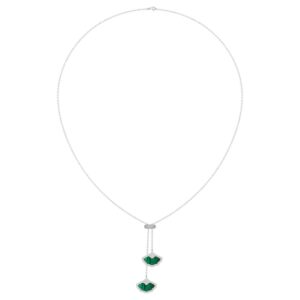 18K WHITE GOLD 3/4CT ROUND DIAMOND LADIES NECKLACE VERACITAE GREEN