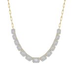 18K YELLOW GOLD 1 1/2CT ROUND DIAMOND LADIES NECKLACE