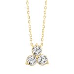 18K YELLOW GOLD 1/2CT ROUND DIAMOND LADIES PENDANT WITH CHAIN
