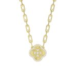 18K YELLOW GOLD 1/4CT ROUND DIAMOND LADIES NECKLACE