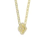 18K YELLOW GOLD 1/4CT ROUND DIAMOND LADIES NECKLACE - Image 3