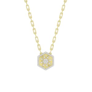 18K YELLOW GOLD 1/4CT ROUND DIAMOND LADIES NECKLACE