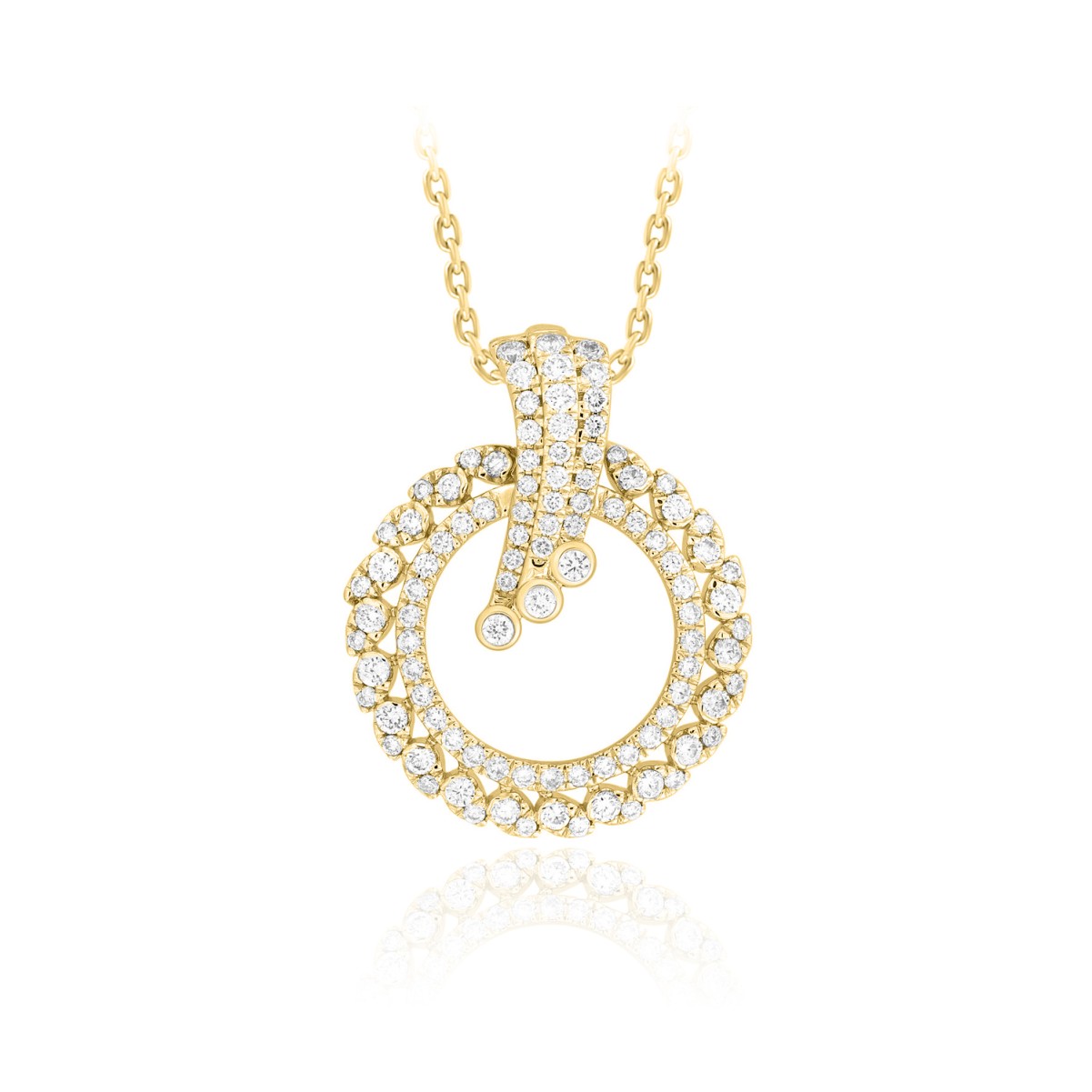 19228147_VA21777Y-1201x1201.jpg 18K YELLOW GOLD 3/4CT ROUND DIAMOND LADIES PENDANT WITH CHAIN - Image 1