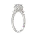 14K WHITE GOLD 1 1/4CT ROUND/BAGUETTE DIAMOND LADIES RING( CENTER STONE ROUND DIAMOND 3/4 CT) - Image 4