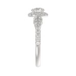 14K WHITE GOLD 1 1/4CT ROUND/BAGUETTE DIAMOND LADIES RING( CENTER STONE ROUND DIAMOND 3/4 CT) - Image 6
