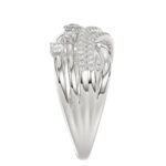 14K WHITE GOLD 1/2CT ROUND DIAMOND LADIES FASHION RING - Image 5