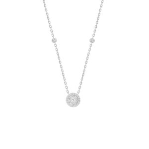 14K WHITE GOLD 1/3CT ROUND DIAMOND LADIES NECKLACE