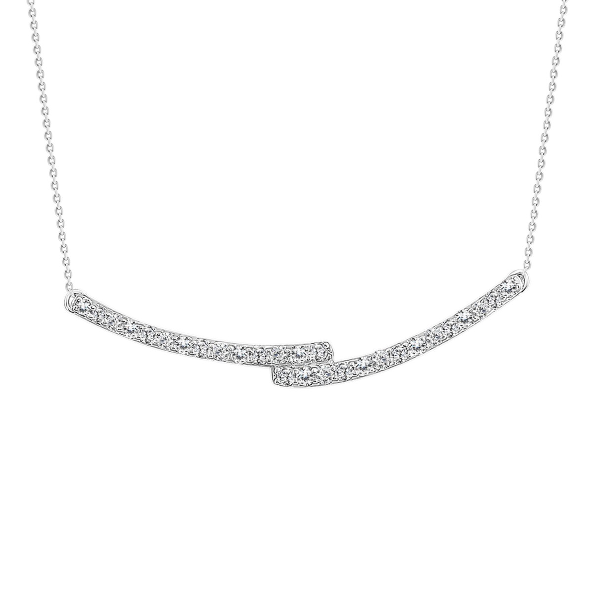 19228418_VA26221W-14K-1201x1201.jpg 14K WHITE GOLD 1/5CT ROUND DIAMOND LADIES NECKLACE - Image 1