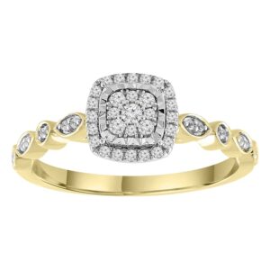 LADIES RING 0.20CT ROUND DIAMOND 10K YELLOW GOLD