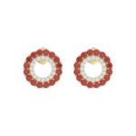 10K YELLOW GOLD 1/2CT ROUND DIAMOND LADIES EARRINGS (ROUND RUBY DIAMOND 1/3CT)