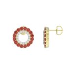 10K YELLOW GOLD 1/2CT ROUND DIAMOND LADIES EARRINGS (ROUND RUBY DIAMOND 1/3CT) - Image 2