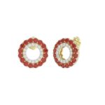 10K YELLOW GOLD 1/2CT ROUND DIAMOND LADIES EARRINGS (ROUND RUBY DIAMOND 1/3CT) - Image 3