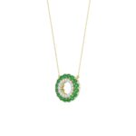 10K YELLOW GOLD 1/2CT ROUND DIAMOND LADIES PENDANT WITH CHAIN (ROUND EMERALD DIAMOND 1/3CT) - Image 3