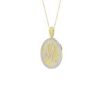 10K YELLOW GOLD 1/3CT ROUND DIAMOND LADIES PENDANT WITH CHAIN - Image 2