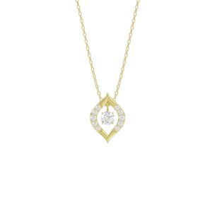 10K YELLOW GOLD 1/4CT ROUND DIAMOND LADIES PENDANT WITH CHAIN