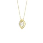 10K YELLOW GOLD 1/4CT ROUND DIAMOND LADIES PENDANT WITH CHAIN - Image 3