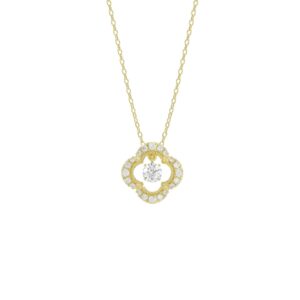 10K YELLOW GOLD 1/4CT ROUND DIAMOND LADIES PENDANT WITH CHAIN