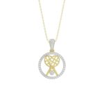 10K YELLOW GOLD 1/6CT ROUND DIAMOND LADIES PENDANT WITH CHAIN
