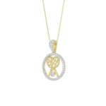 10K YELLOW GOLD 1/6CT ROUND DIAMOND LADIES PENDANT WITH CHAIN - Image 3