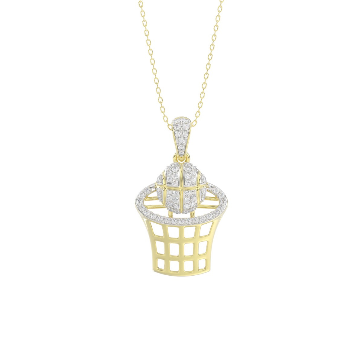 19256103_VA33266Y-10K-1201x1201.jpg 10K YELLOW GOLD 1/6CT ROUND DIAMOND LADIES PENDANT WITH CHAIN - Image 1