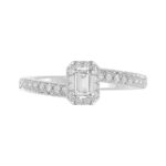 14K WHITE GOLD 1 1/4CT ROUND/EMERALD DIAMOND LADIES RING(CENTER STONE EMERALD DIAMOND 3/4CT) - Image 6