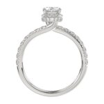 14K WHITE GOLD 1 1/4CT ROUND/OVAL DIAMOND LADIES RING(CENTER STONE OVAL DIAMOND 3/4CT) - Image 4