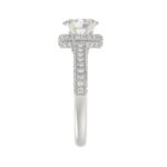 14K WHITE GOLD 1 1/4CT ROUND/OVAL DIAMOND LADIES RING(CENTER STONE OVAL DIAMOND 3/4CT) - Image 5