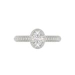 14K WHITE GOLD 1 1/4CT ROUND/OVAL DIAMOND LADIES RING(CENTER STONE OVAL DIAMOND 3/4CT) - Image 6