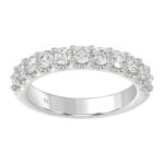 14K WHITE GOLD 1CT ROUND/PINK SAPPHIRE DIAMOND LADIES BAND