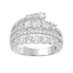 14K WHITE GOLD 2CT ROUND DIAMOND LADIES FASHION BAND