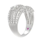 14K WHITE GOLD 2CT ROUND DIAMOND LADIES FASHION BAND - Image 2