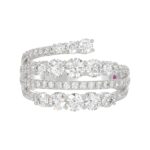 14K WHITE GOLD 2CT ROUND DIAMOND LADIES FASHION BAND - Image 5