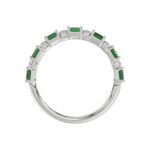 14K WHITE GOLD 2CT ROUND/EMERALD DIAMOND LADIES BAND(COLOR STONE GREEN EMERALD DIAMOND 1 7/8CT) - Image 2
